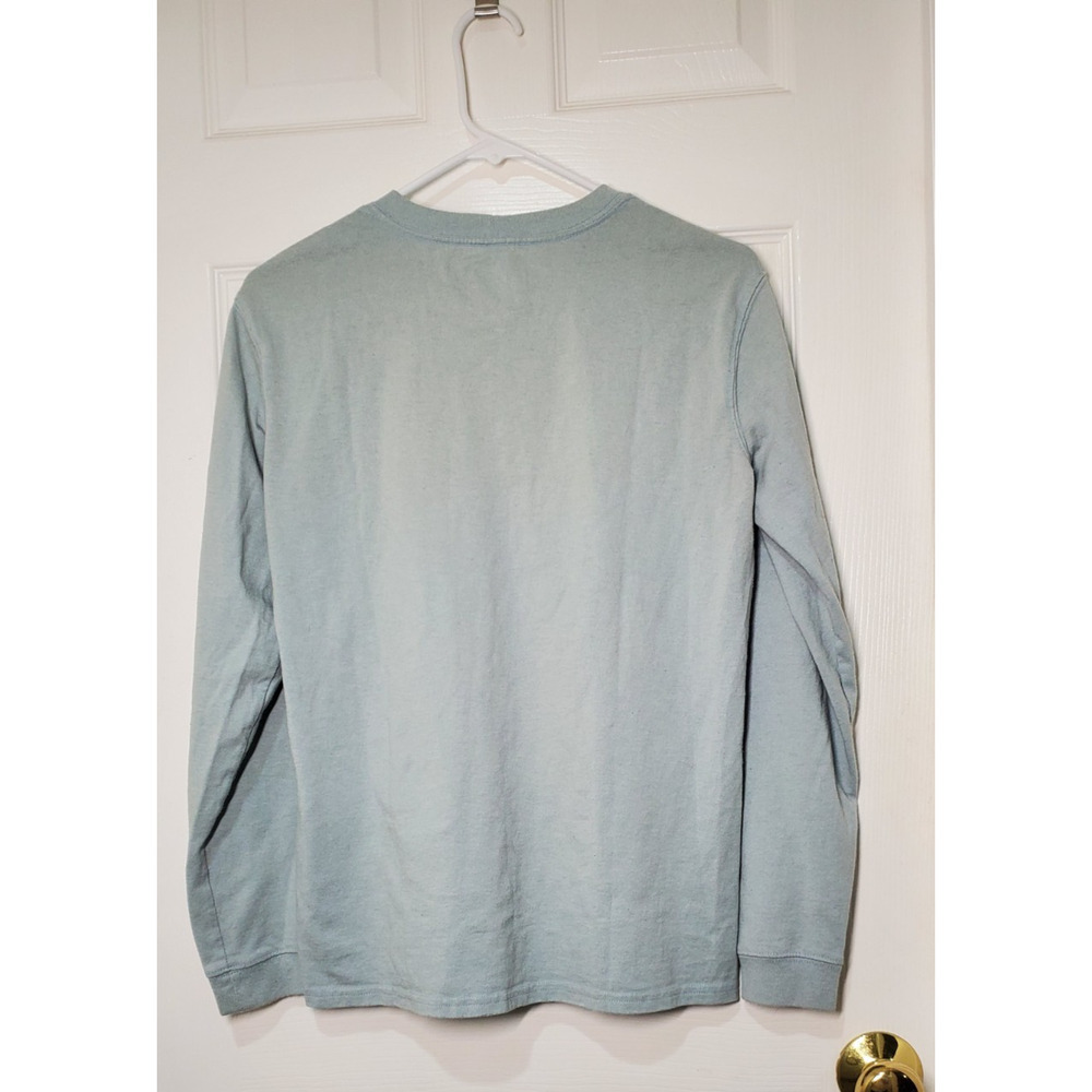 Carhartt Youth Long Sleeve Logo Shirt Blue Loose Fit Kids Size S 4/6 - Picture 11 of 11